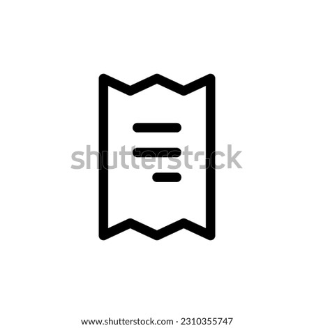 Simple Receipt Icon Symbol Black Outline High Quality Vector. EPS10