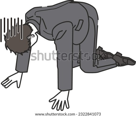 illustration of man in suit falling down