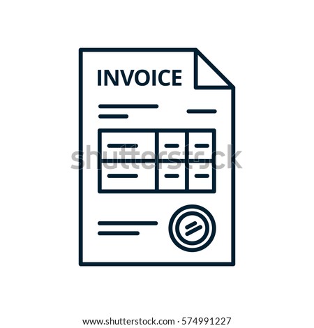 Invoice line icon. Bill and Tax payment symbol. Financial paper document icon. Vector invoice icon 