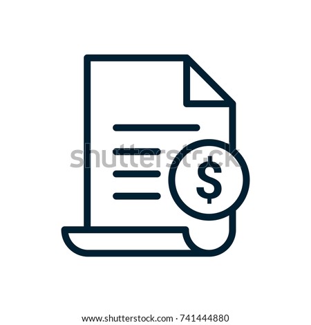 Invoice line icon. Payment and bill invoice. Order symbol concept. Tax sign design. Paper bank document icon. Vector invoice icon