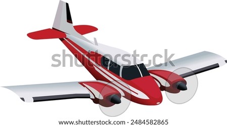 illustration of a red dragonfly type passenger plane