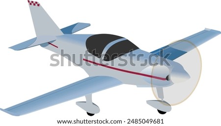 Illustration of a dragonfly type passenger plane with two white seats