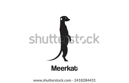 Meerkat vector illustration. Isolated white background. Meerkat icon side view profile.