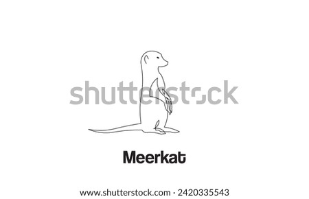 Meerkat vector illustration. Isolated white background. Meerkat icon side view profile.