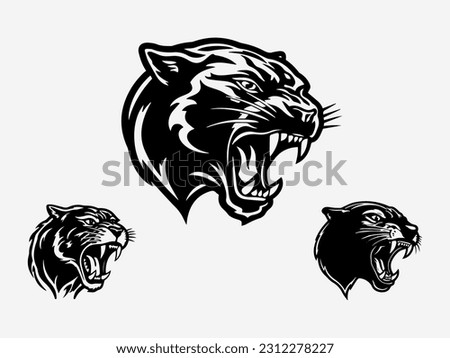 Bold and fierce panther hand drawn logo design illustration, embodying power, strength, and elegance