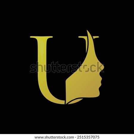 u beauty face icon logo design