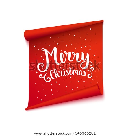 Merry Christmas Card. Isolated Sticker With Lettering. Vector Art