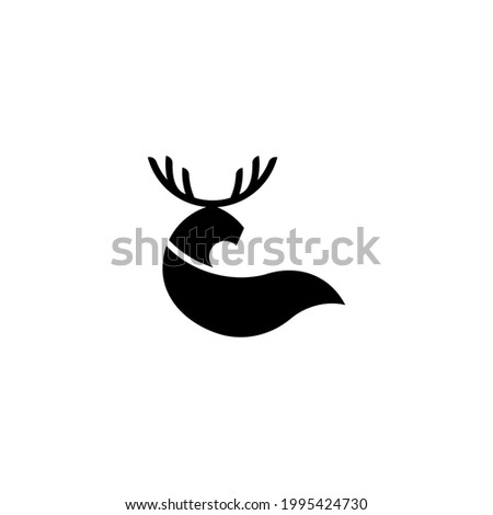 Deer silhouette logo design idea
