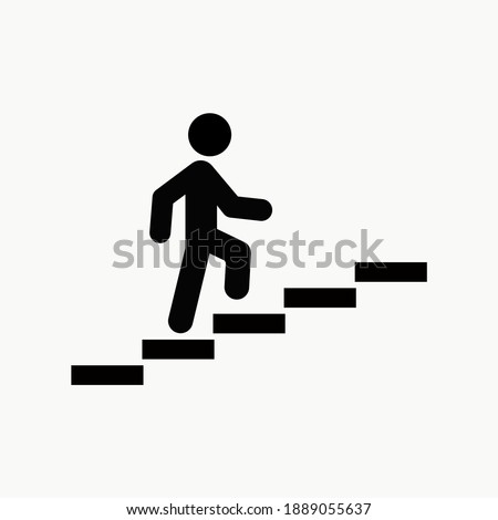 Climbing up the stairs icon vector graphics