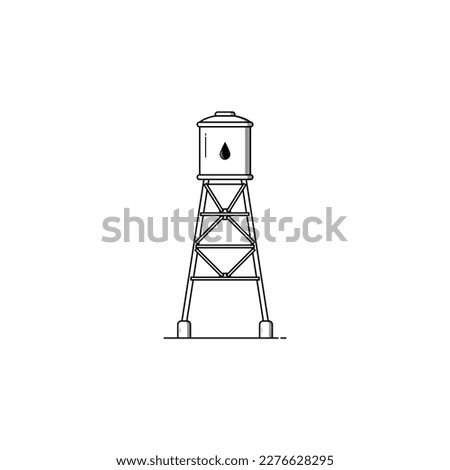 Water tower icon isolated vector graphics