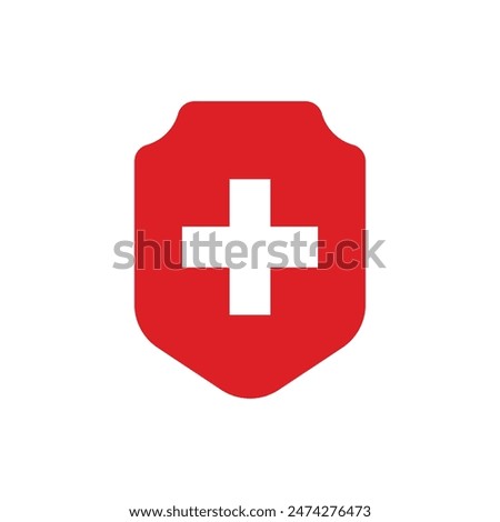 Medical cross shield vector symbol