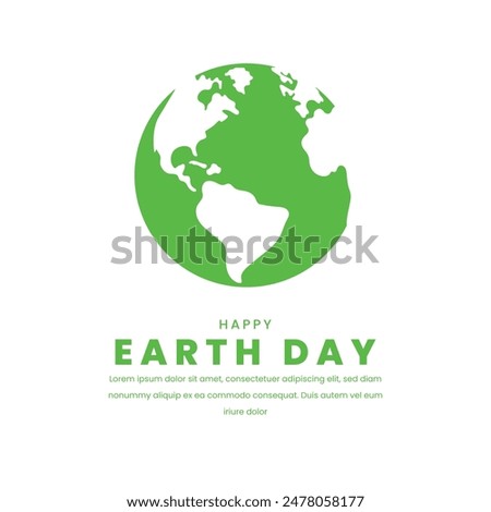 Earth day on white background flat design illustration