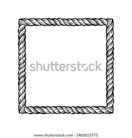 square rope frame on transparent vector illustration