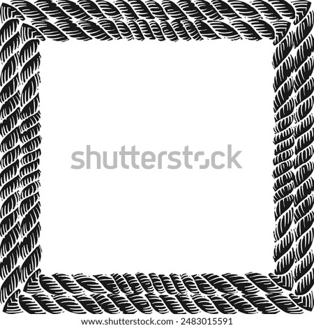 square rope frame on transparent background vector illustration