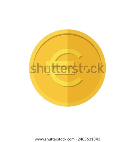 Euro gold coin currency vector illustrator