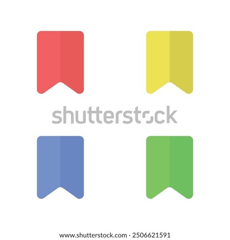 Bookmark icon set. Save sign collection. Vector illustration