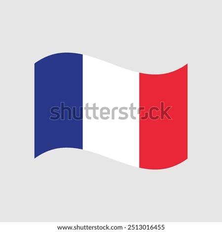 French national waving flag. Vector design