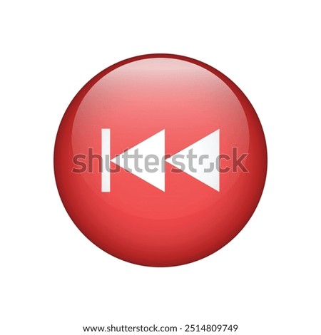 Fast backward arrow button icon isolated. Vector