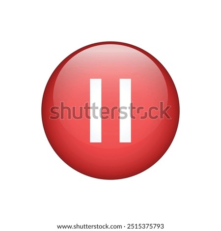 Pause red button icon sign. Vector illustration