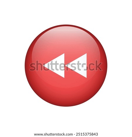 Vector fast backward button icon on white Background.