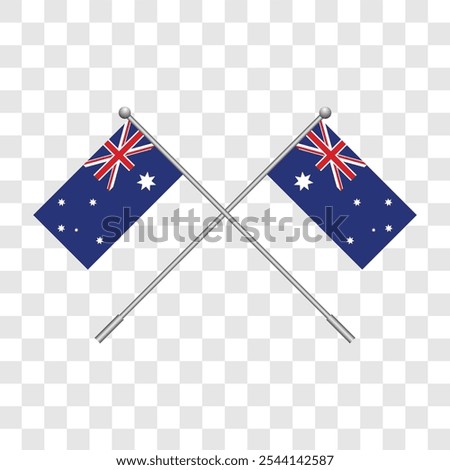 Flag of Australia element design isolated on transparent background. Vector illustration