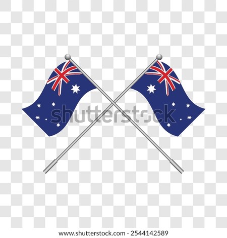 Flag of Australia element design isolated on transparent background. Vector illustration