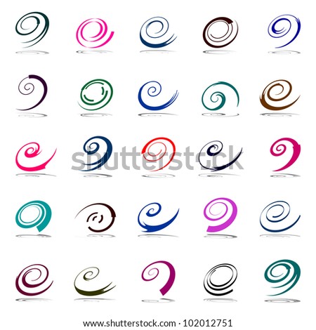 Design elements set. Spiral movement. Vector art.