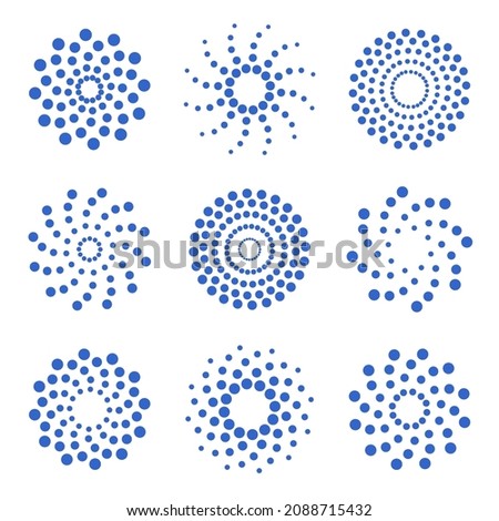 Abstract rotation circular circle icons. Dots elements for design. Vector art.