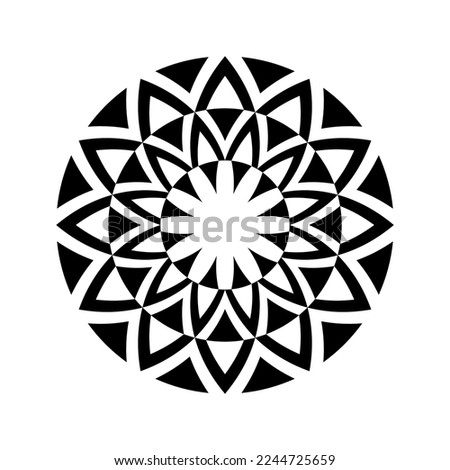 Abstract Decorative Radial Circle Pattern. Round Design Element. Vector Art.