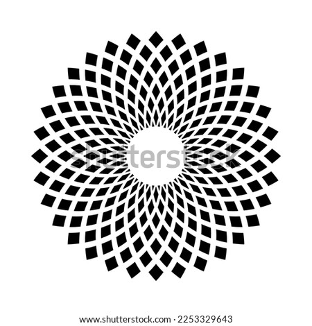 Abstract Decorative Geometric Radial Circle Pattern. Vector Art.