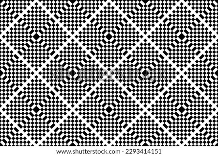 Seamless Geometric Checked Pattern. Black and White Chequered Texture. Vector Art.