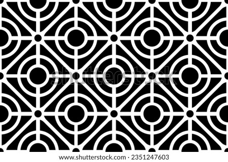 Seamless Geometric Checked Black and White Pattern. Vector Art.