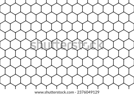 Seamless Geometric Black and White Hexagons Pattern with Honeycomb Structure. Vector Art.