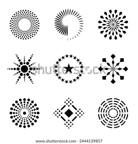 Design Elements Set. Abstract Dots Icons. Vector Art. 