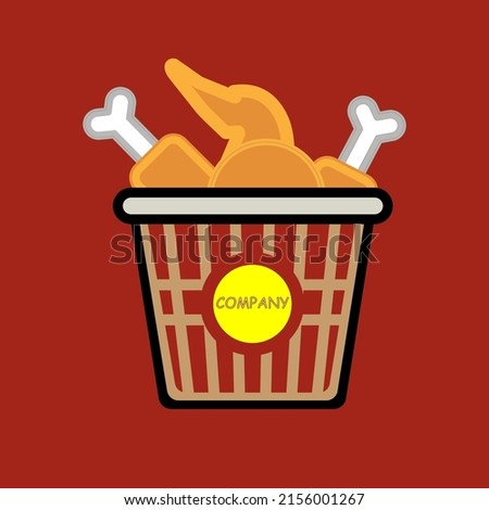 Vector of Crispy Fried Chicken for food logos, shops, brands, cafes, sales. and for icons, symbols, a product and goods.