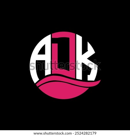 ADK logo monogram isolated on circle element design template, ADK letter logo design on black background. ADK creative initials letter logo concept. ADK. 
