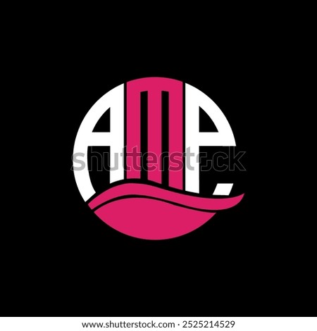 AMP logo monogram isolated on circle element design template, AMP letter logo design on black background. AMP creative initials letter logo concept. AMP.
