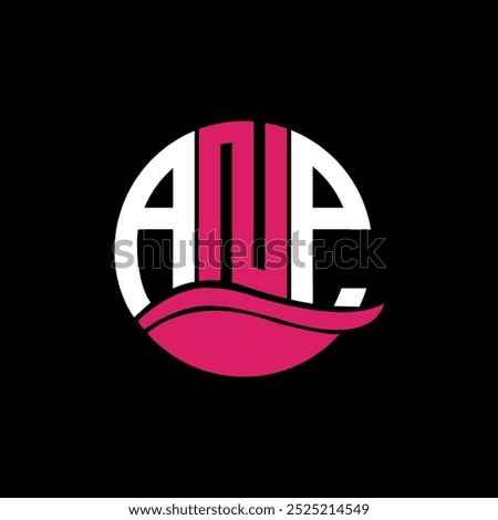 ANP logo monogram isolated on circle element design template, ANP letter logo design on black background. ANP creative initials letter logo concept. ANP.
