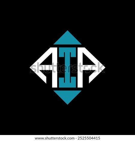 letter AIA square logo design vector illustration template. AIA rectangle diamond logo design.
