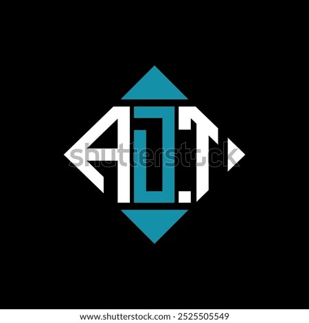 letter ADT square logo design vector illustration template. ADT rectangle diamond logo design.
