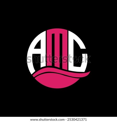 AMC logo monogram isolated on circle element design template, AMC letter logo design on black background. AMC creative initials letter logo concept. AMC.
