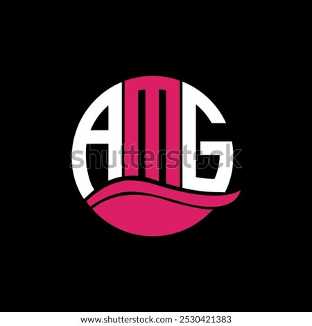 AMG logo monogram isolated on circle element design template, AMG letter logo design on black background. AMG creative initials letter logo concept. AMG.
