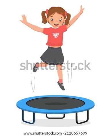 Similar – Image, Stock Photo Playful little girl jumping over sea waves on a sand beach at sunset