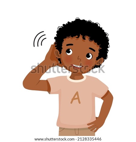 Similar – Image, Stock Photo Black child listening to music