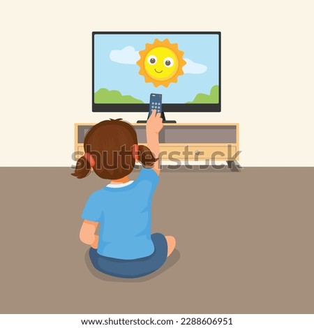 Similar – Image, Stock Photo back view of little girl looking at sea