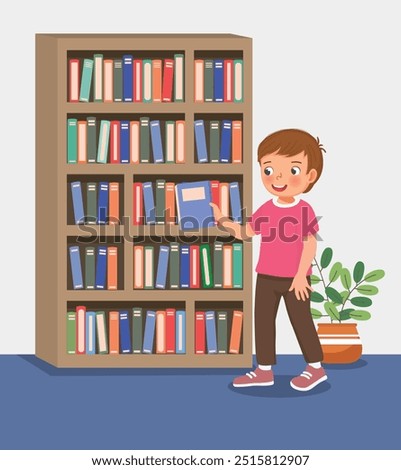 Similar – Image, Stock Photo Reach into the bookshelf