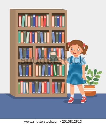 Similar – Image, Stock Photo Reach into the bookshelf