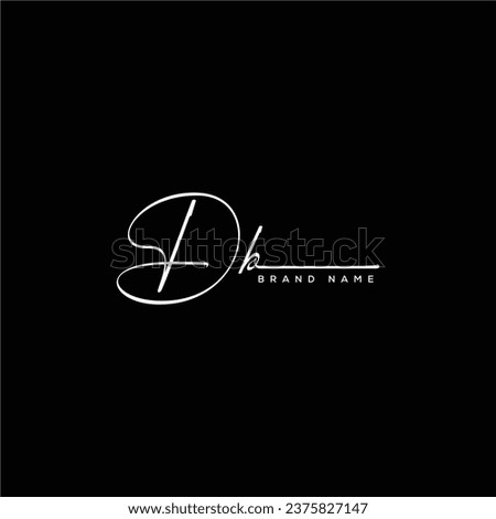  DB letter beauty handwriting vector logo. 