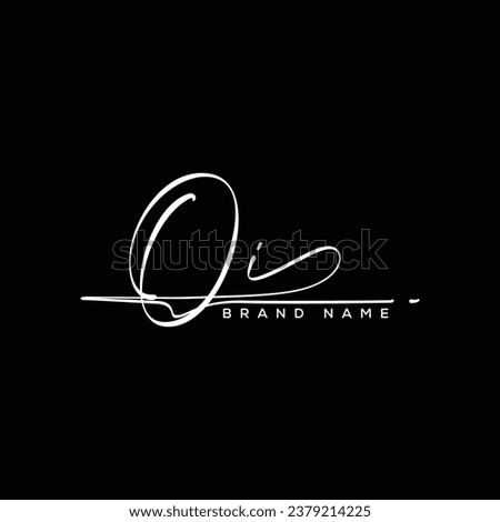 OI letter beauty handwriting vector logo. 