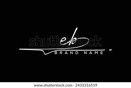 EB letter beauty handwriting vector logo. 